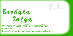 borbala kolya business card